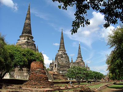 De oude hoofdstad Ayutthaya