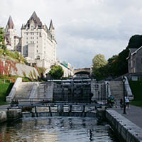 Rideau kanaal vanuit de Ottowa rivier