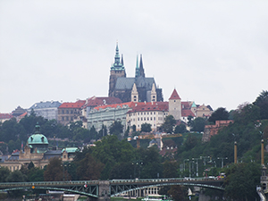 De stad praag met de Praagse Burgt